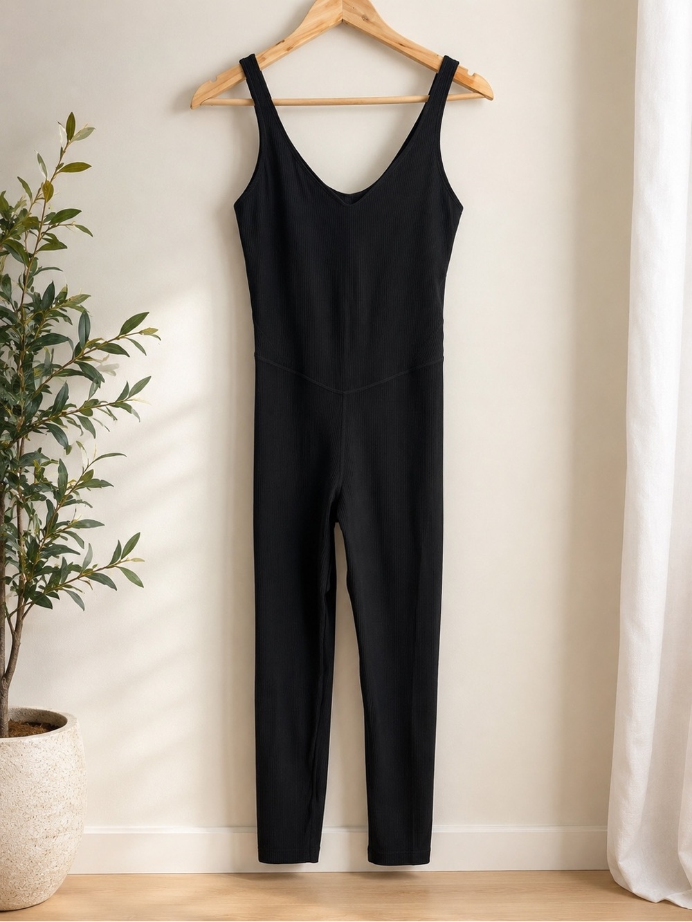 Lululemon Align Ribbed Bodysuit 25” Black NWOT Buttery Soft Yoga Jumpsuit